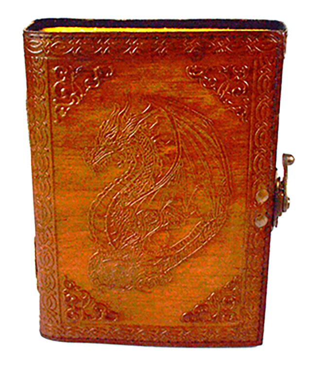 (image for) Dragon Journal aged looking paper leather w/ latch