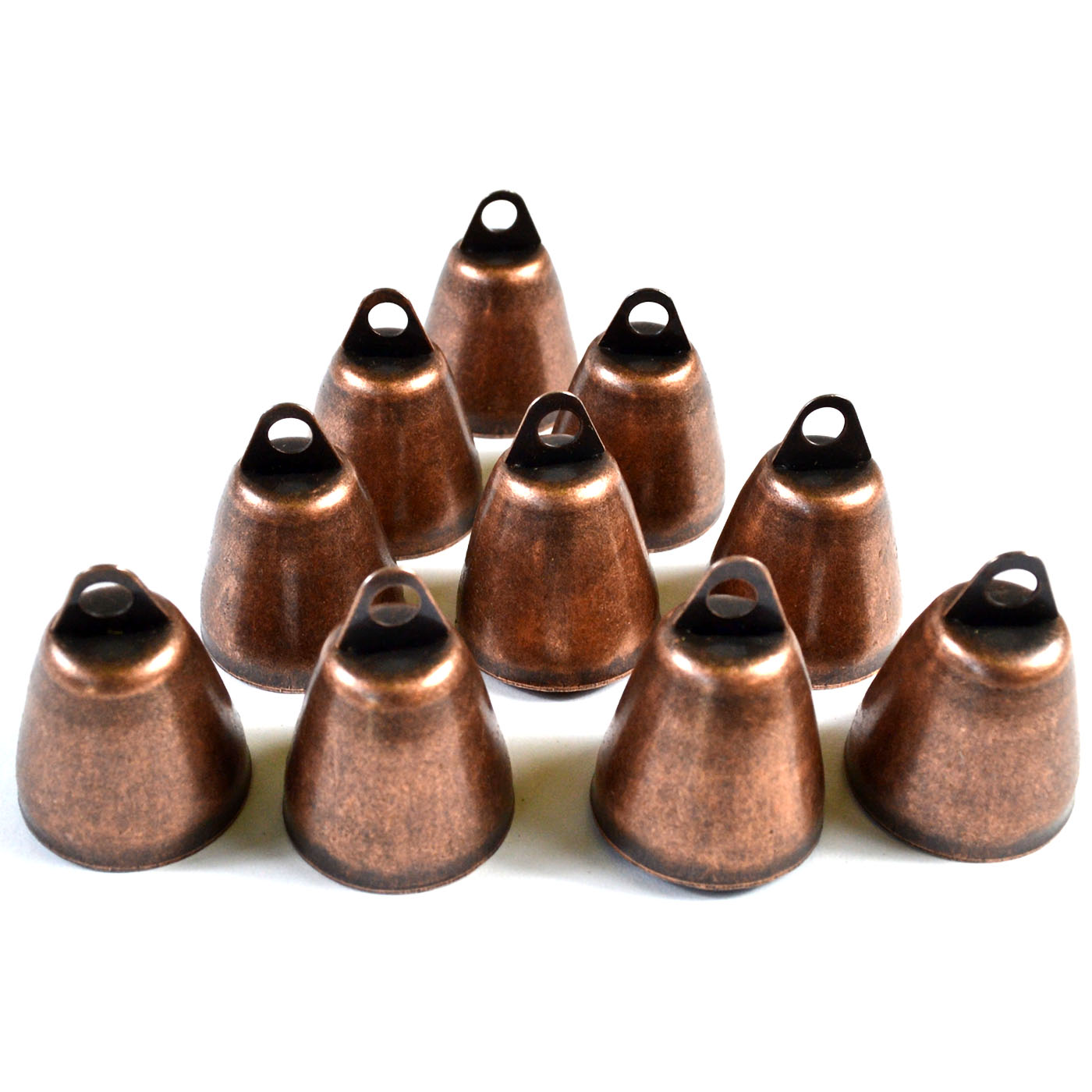 (set of 10) 1 1/4" Copper colored aluminum Bell (image for) (set of 10) 1 1/4" Copper colored aluminum Bell