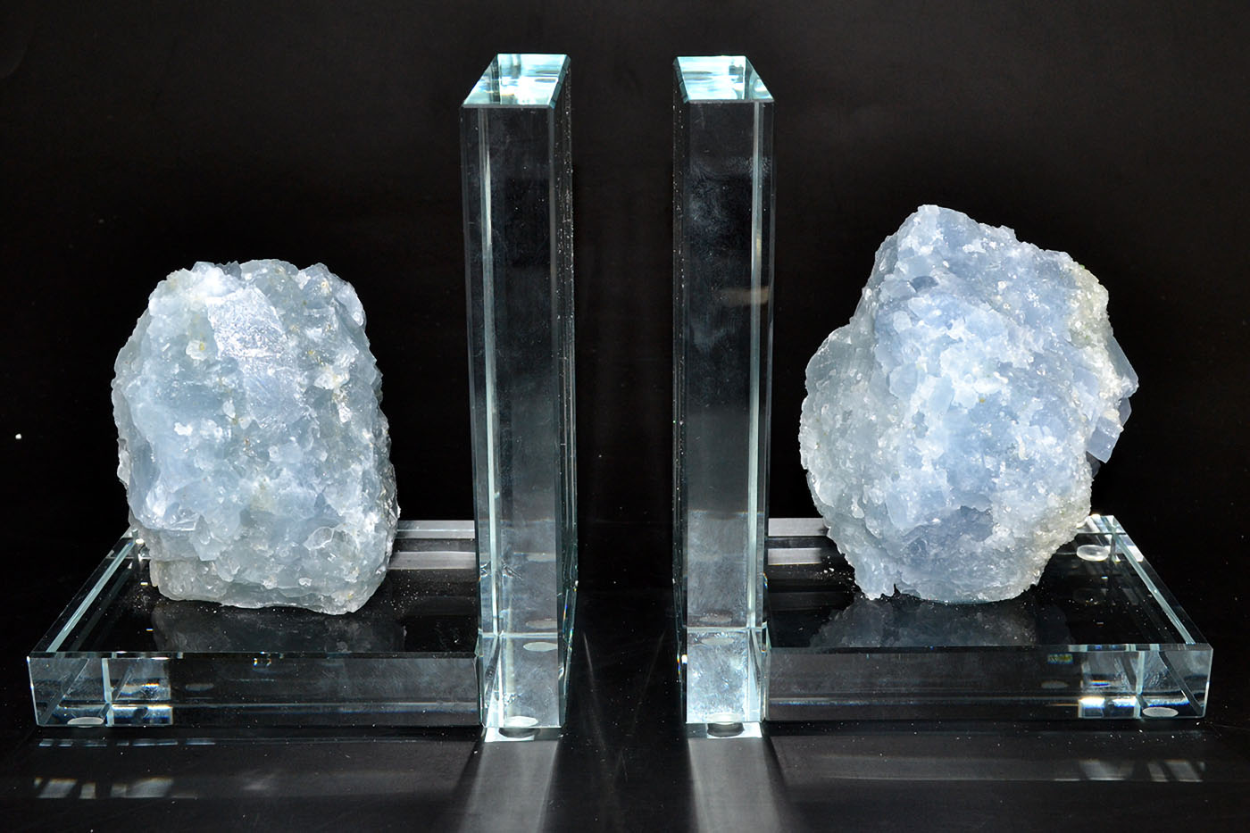 (set of 2) Blue Calcite book ends (image for) (set of 2) Blue Calcite book ends