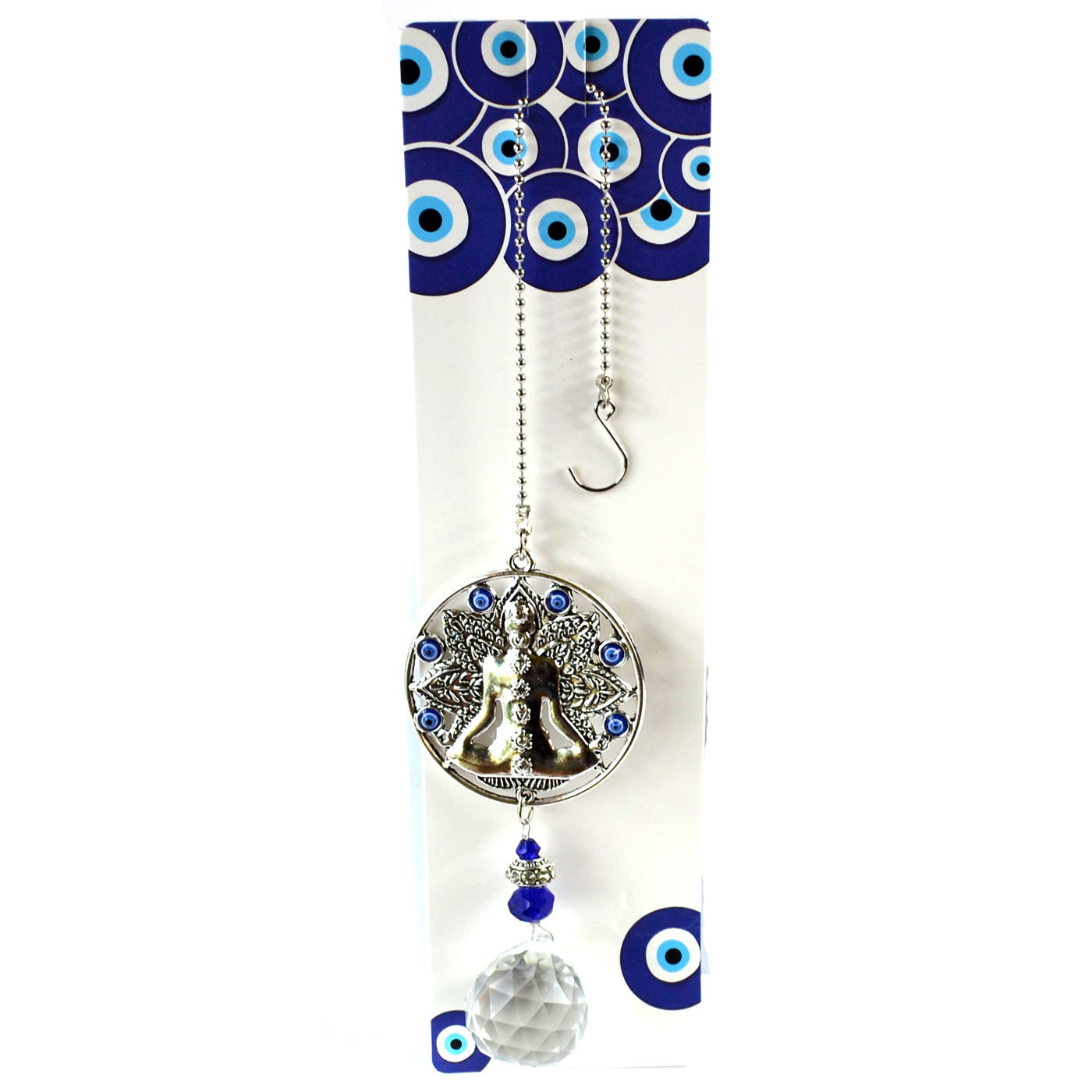 13 1/4" Buddha & Faceted Crystal wall hanging (image for) 13 1/4" Buddha & Faceted Crystal wall hanging