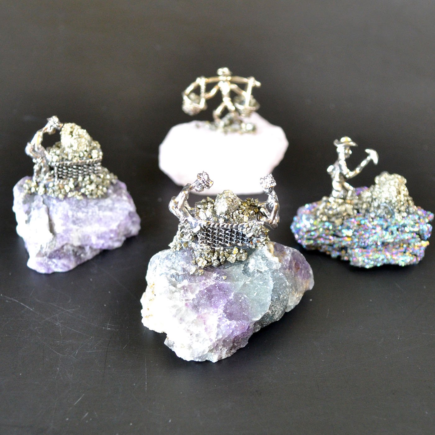 (image for) (set of 4) Miner on Mixed stones