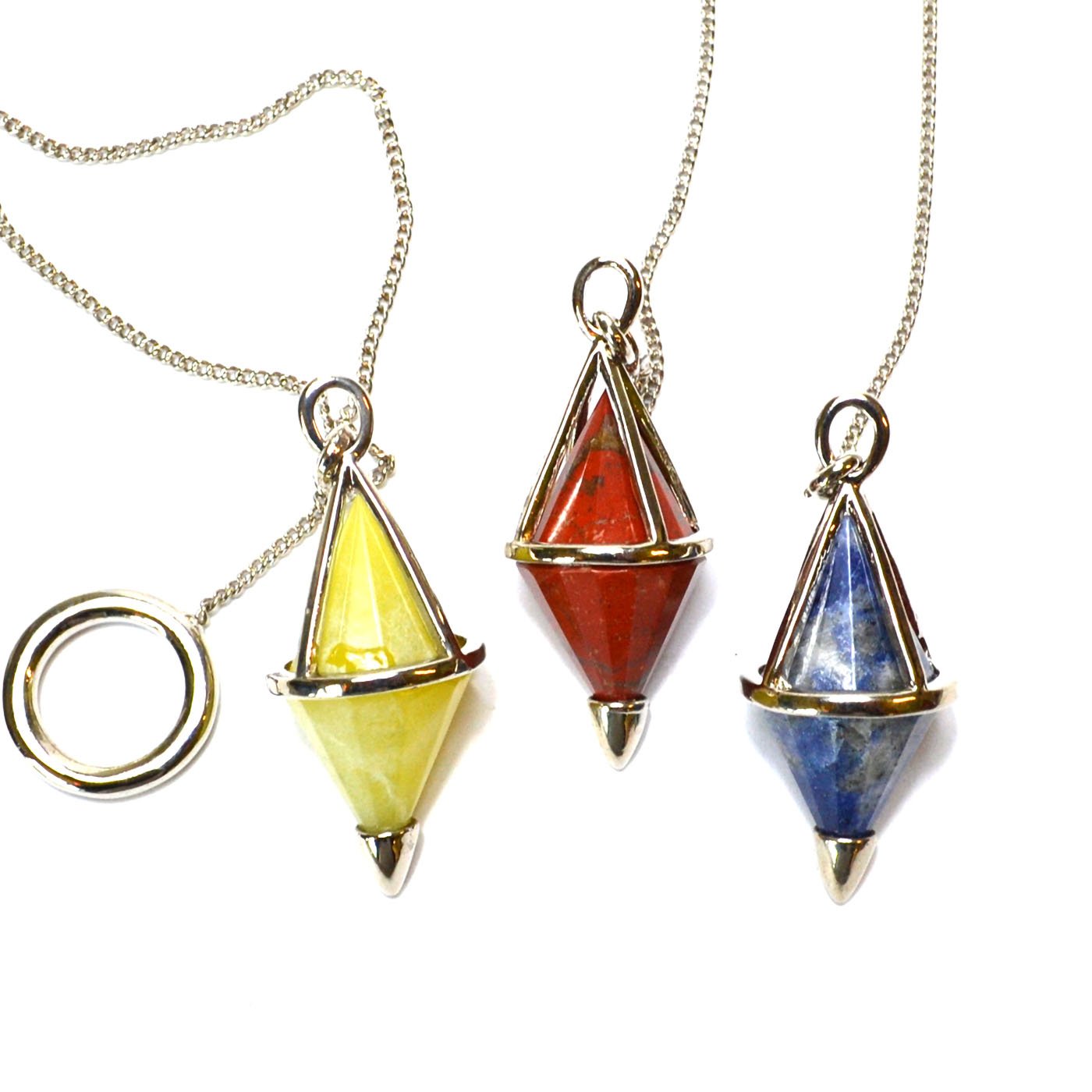 Double Terminated Mixed stones pendulum (image for) Double Terminated Mixed stones pendulum