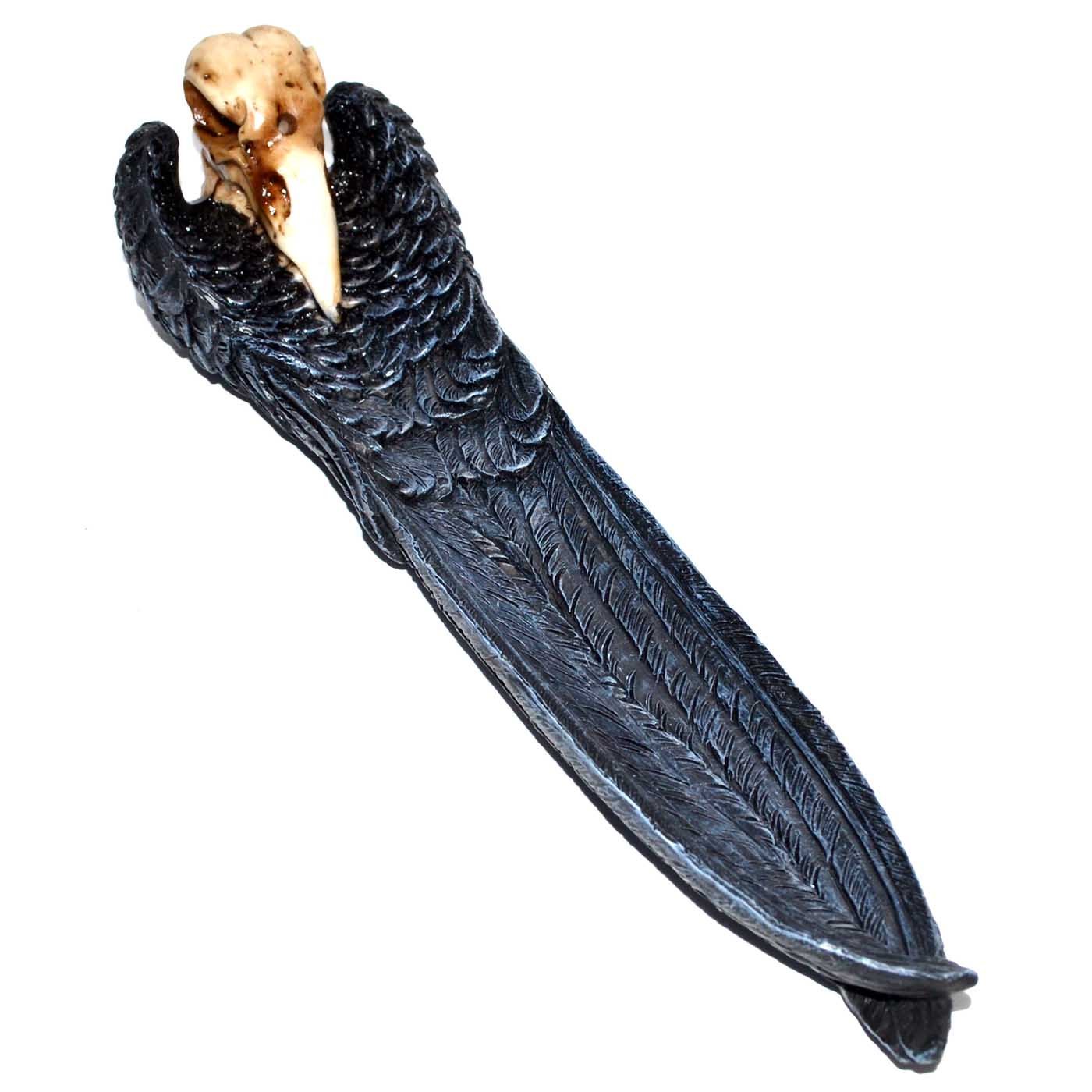 10" Raven Skull incense holder (image for) 10" Raven Skull incense holder