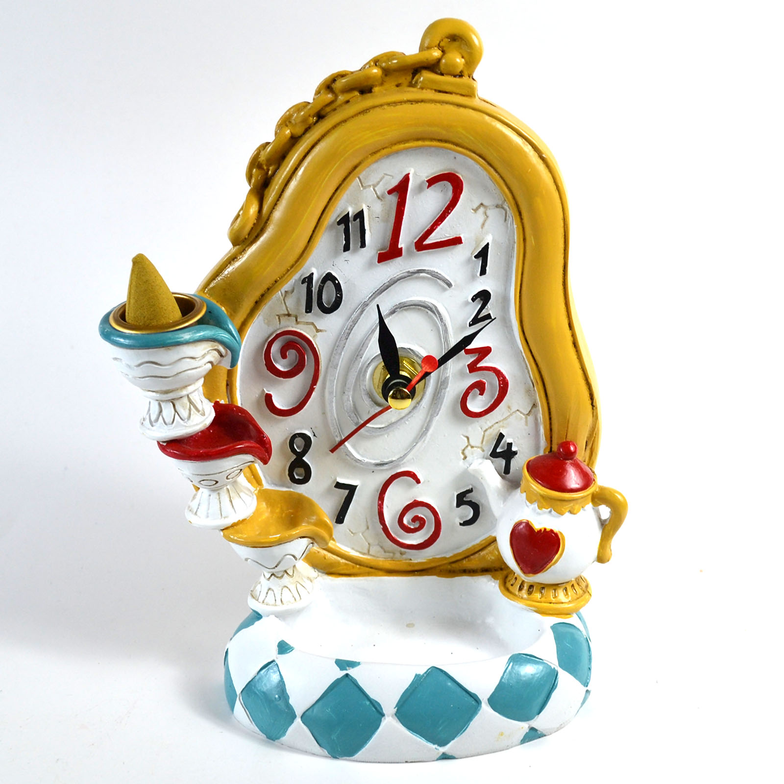 (image for) 6 1/2" Mad tea Party Clock backflow incense burner