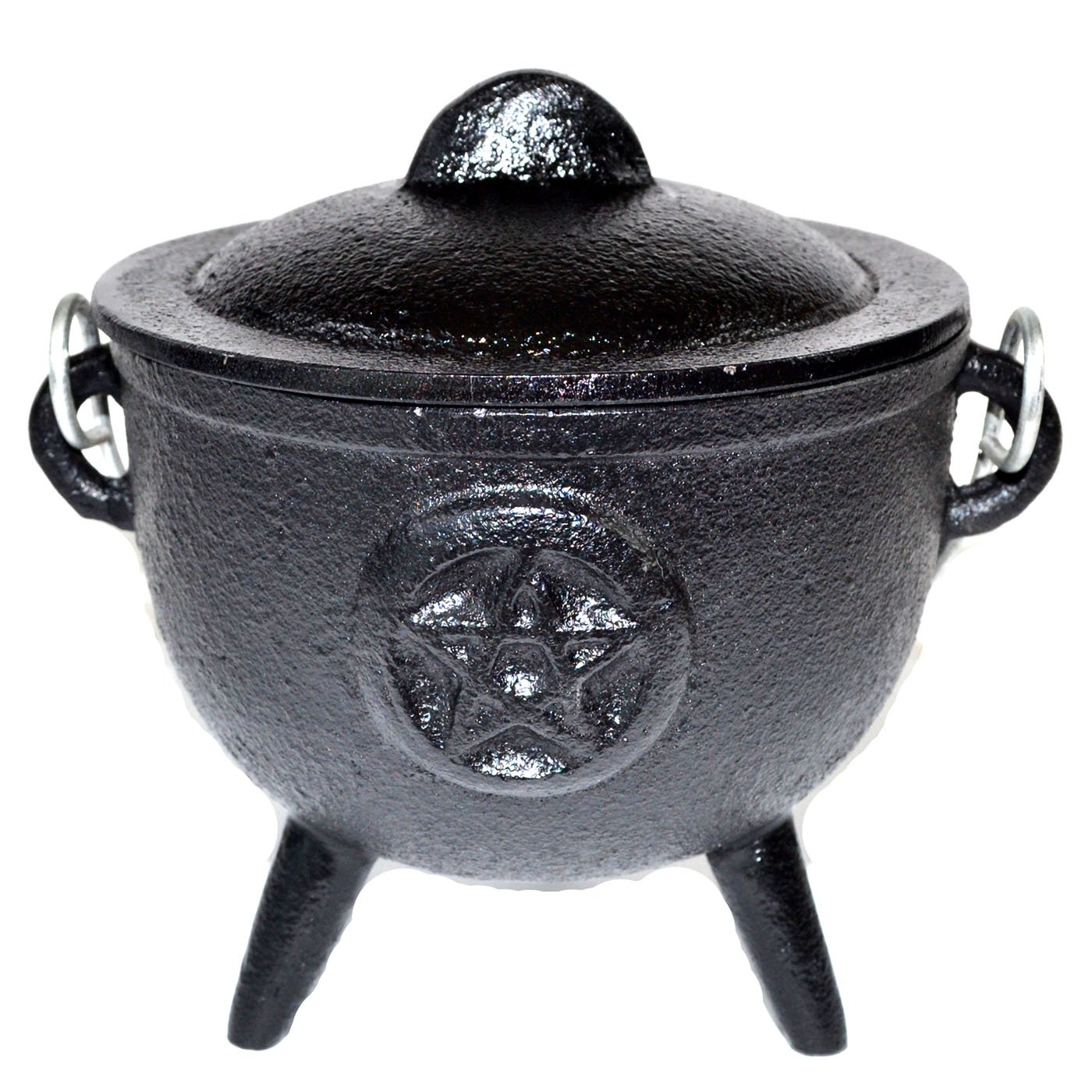 (image for) 4 1/2" Pentagram cast Iron cauldron