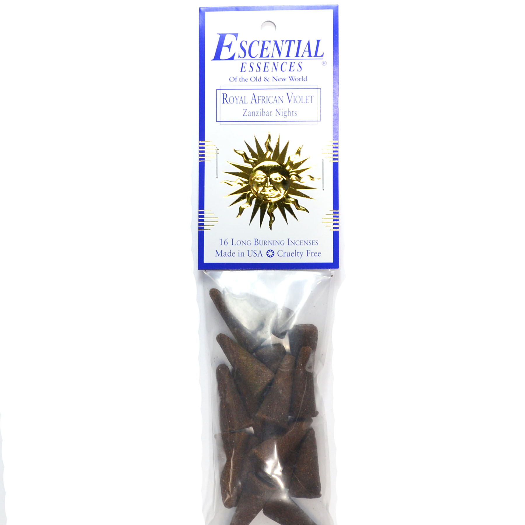 (image for) 16/pk Royal African Violet escential essences incense cones