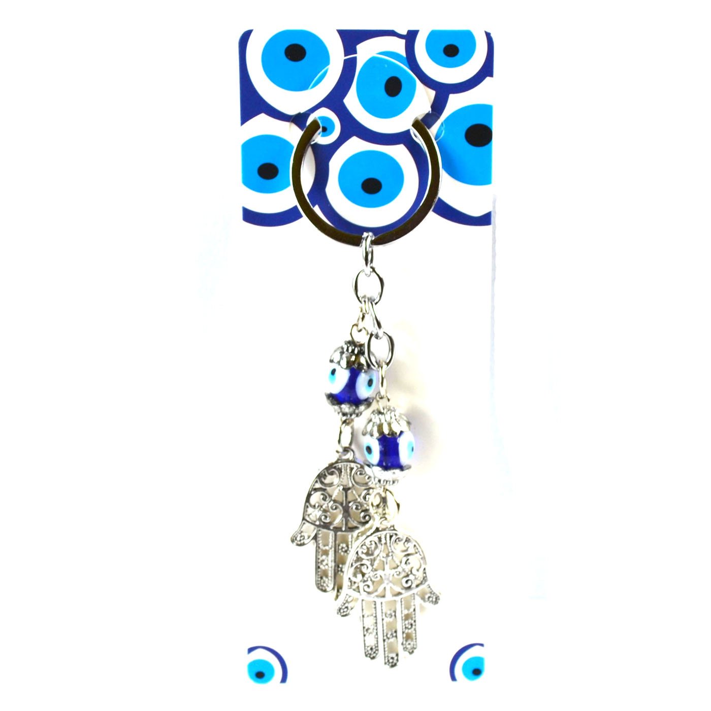 (image for) Double Hand of Fatima evil eye keychain
