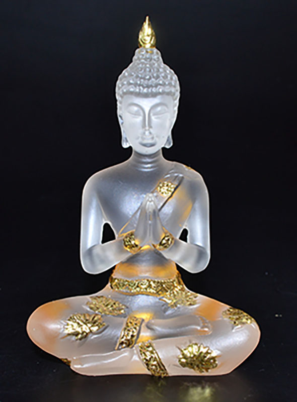 4 1/4" Buddha Clear/ Gold (image for) 4 1/4" Buddha Clear/ Gold